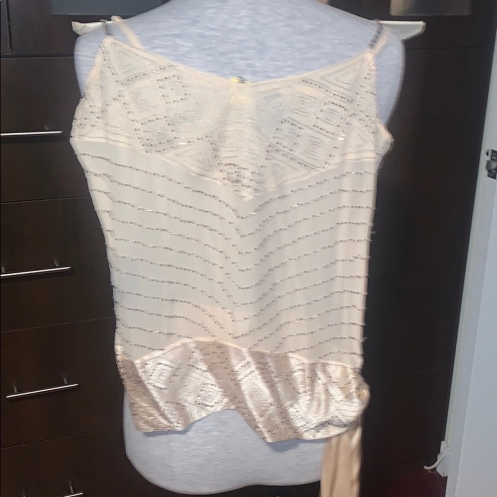 Bebe Silk beaded camisole